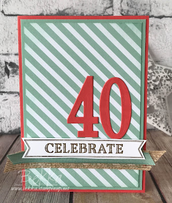 Happy 40th Birthday Card made with Stampin' Up! UK Supplies which you can get here