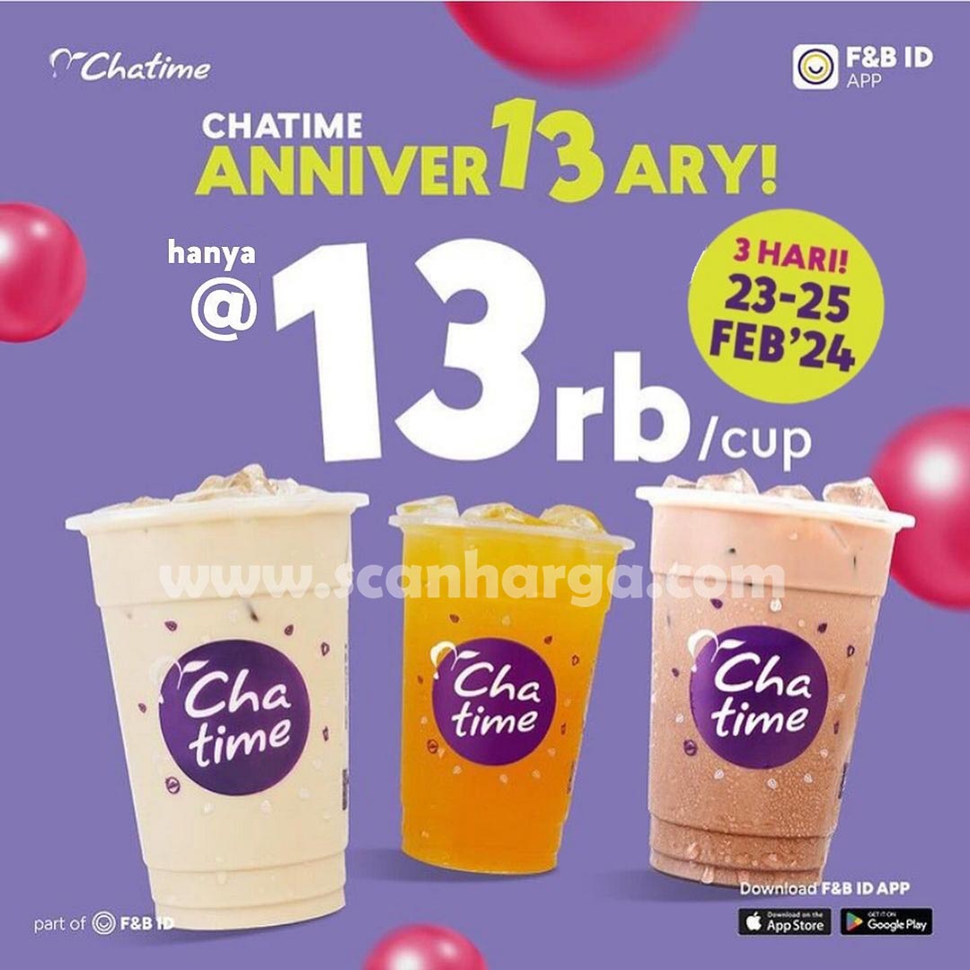 Promo CHATIME ANNIVERSARY - Chatime Reguler Hanya Rp. 13RB 1