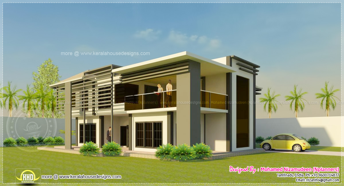 sq-ft modern North Indian style house elevation - Kerala home design ...