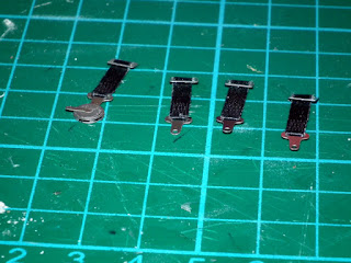 Completed seatbelt straps for Tamiya Porsche 910