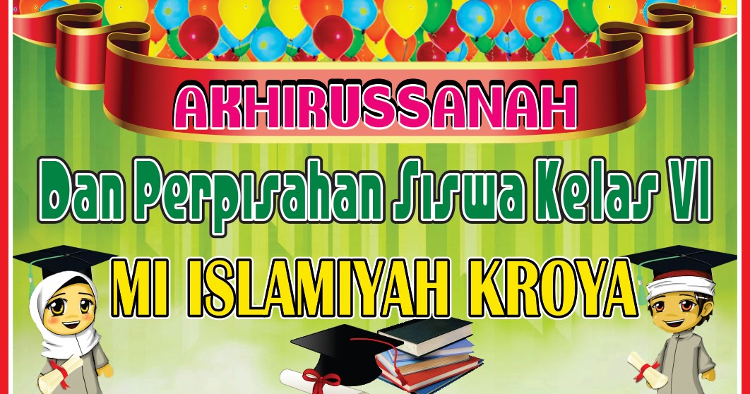 Desain Banner Perpisahan  Sekolah Madrasah cdr Kumpulan 