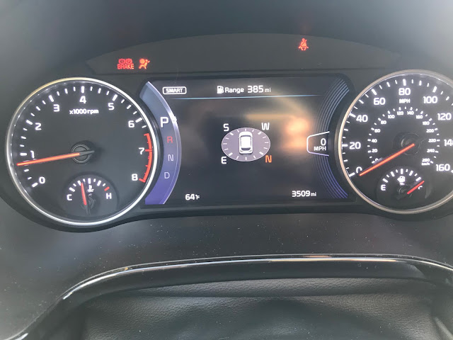 Gauge cluster in 2021 Kia Seltos SX Turbo AWD