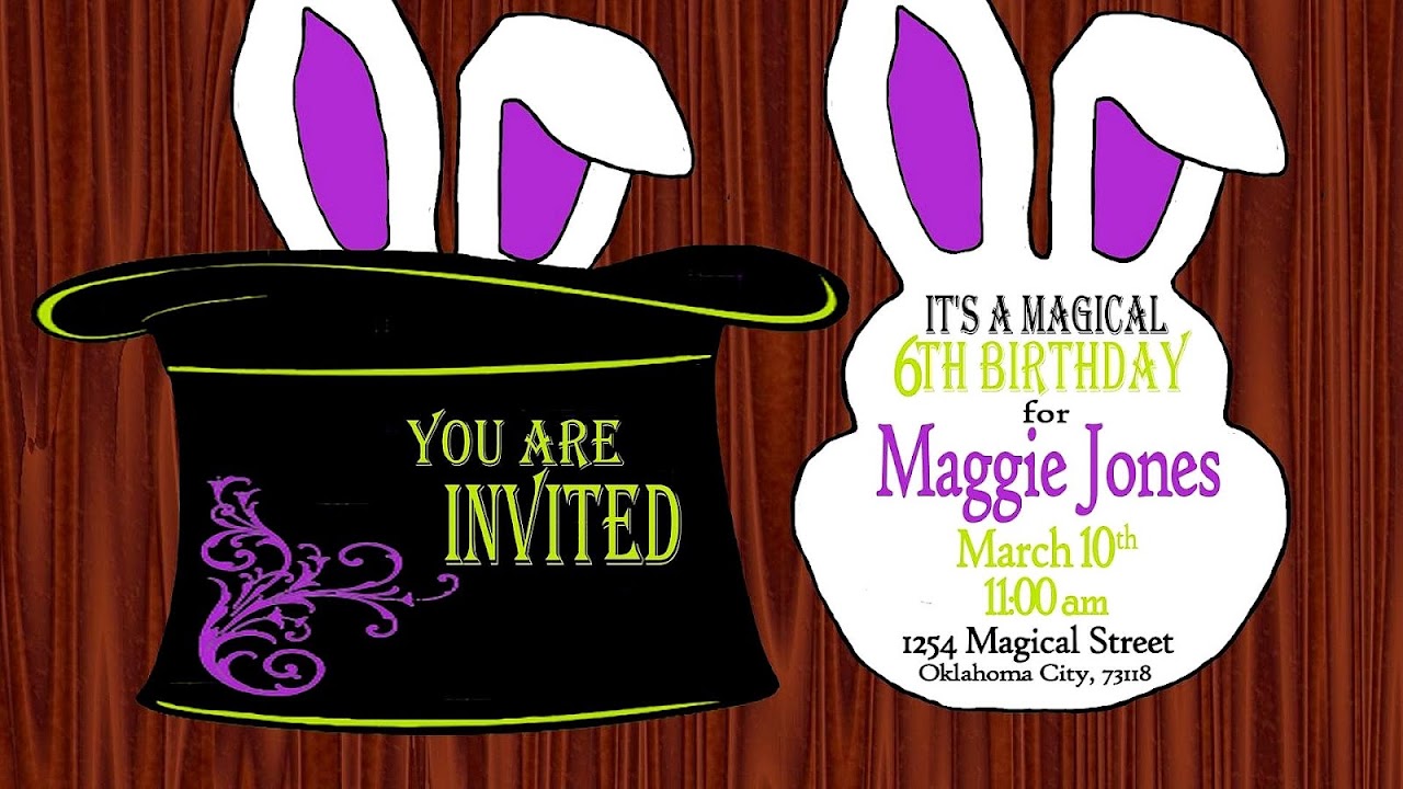 Magic Themed Birthday Party Invitations