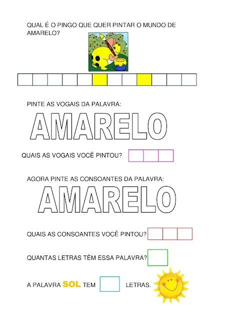 OS PINGOS E AS CORES ATIVIDADES