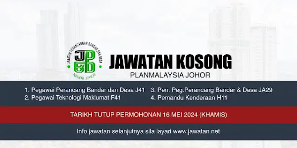 Jawatan Kosong PLANMalaysia Johor 2024