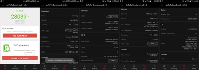 Galaxy J5 Antutu Benchmarks