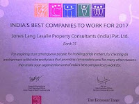 JLL Enters the League of ‘Best Workplaces in India 2017’  