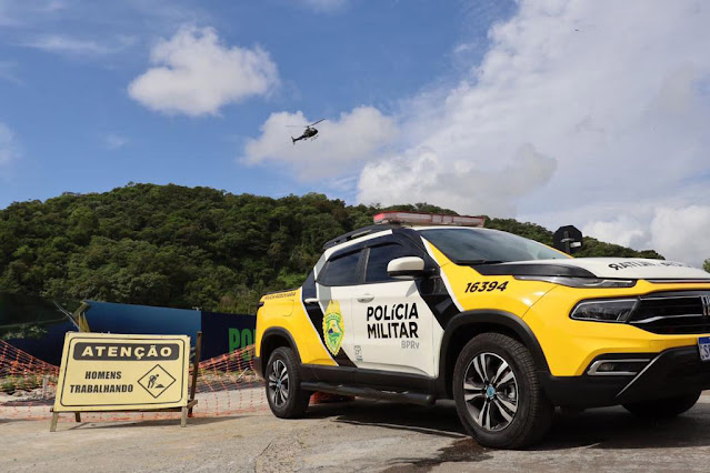 Com abordagens, forças policiais promovem primeira grande ação do Verão Maior Paraná Foto: SESP-PR