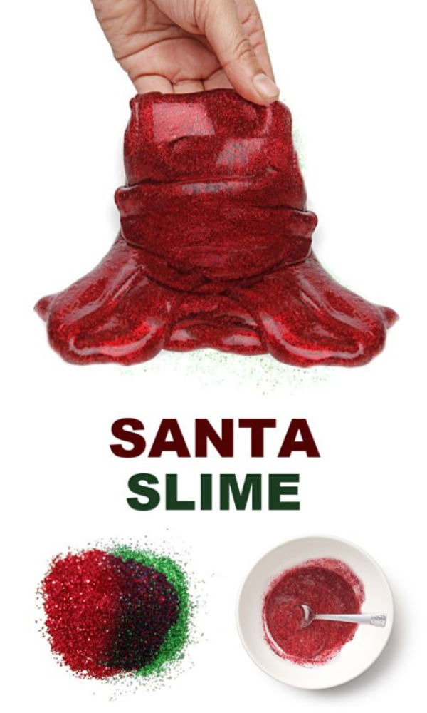 Make super sparkly slime that smells just like Christmas!  My kids loved making Santa slime farts. #santaclaus #santa #santaslime #santaslimerecipe #santacrafts #santaart #santaactivitiespreschool #christmasslime #christmasslimeforkids #holidayslime #growingajeweledrose #activitiesforkids