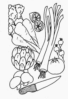 Desenho de legumes para colorir