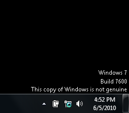 window is not genuine, remove wat