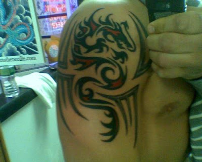 Tribal Dragon Tattoo Sleeve