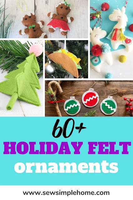 Giant list of more than 60 fantastic handmade felt Christmas ornament patterns.