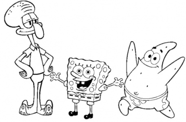 Halaman Mewarnai Spongebob Untuk Anak Anak