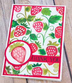 Make in a Moment Card - Strawberry Thank You Card Featuring the Suite of the Week - Fruit Stand from Stampin' Up! UK  Buy here