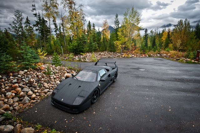 A Ferrari F40 wrap with carbon fiber, awesome, cool, cars, ferrari f40