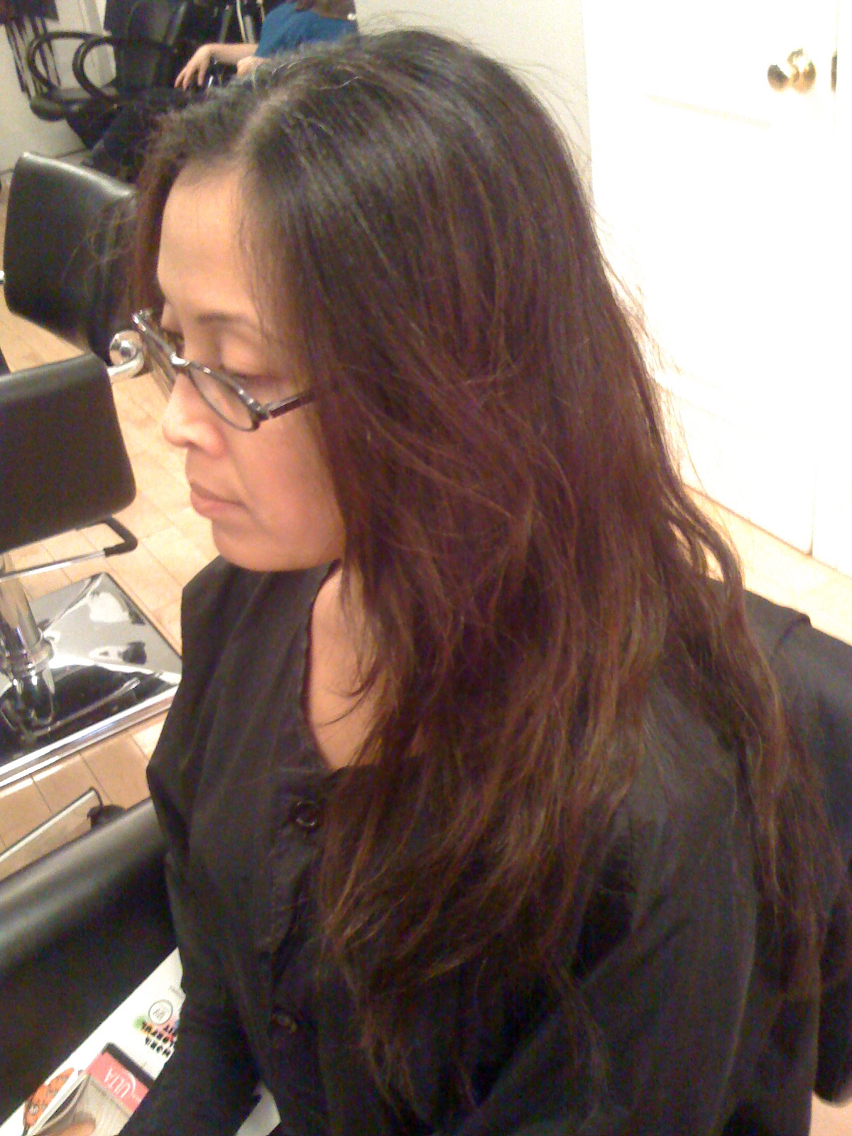 Long Haircuts With Bangs And Layers And Highlights Before & After long beachy layers