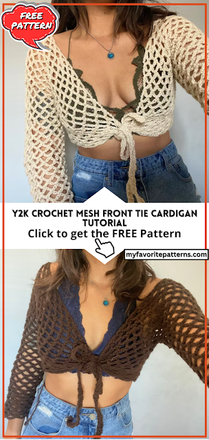 Y2k Crochet Mesh Front Tie Cardigan Tutorial