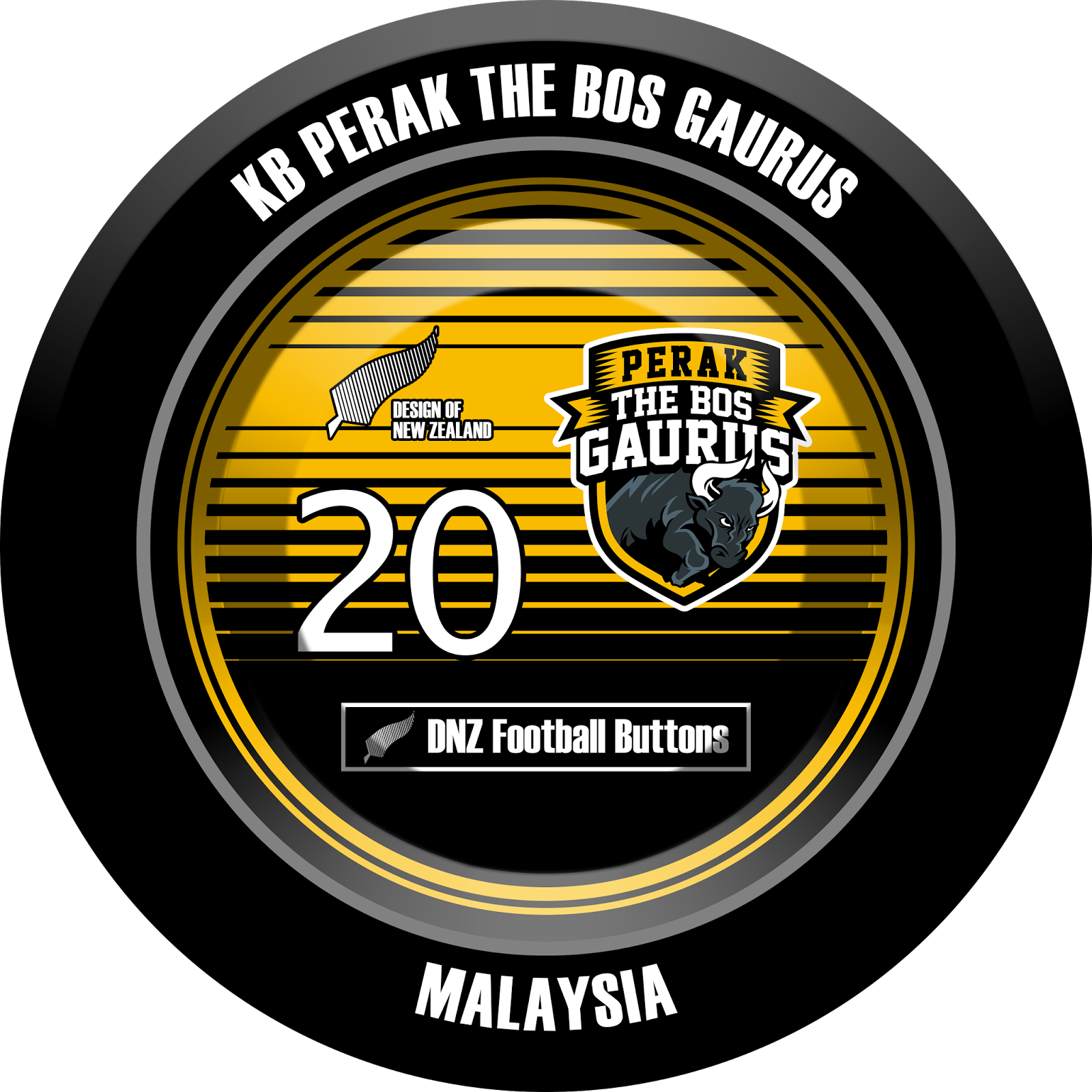 DNZ Football Buttons: Perak The Bos Gaurus FC