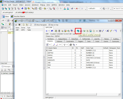 How to copy Table data from one DB to another DB, askhareesh blog on oracle Apps, www.askhareesh.com