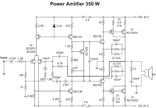 Skema Elektronika: Power Amplifier 350W