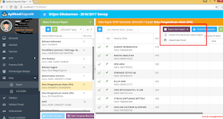 Cara Export dan Import Nilai Rapor di Aplikasi Dapodik