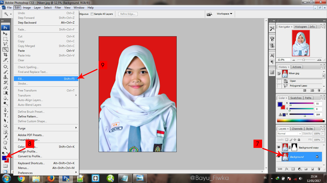 Cara Mengganti Warna Background Latar Pas Foto BayuUka 