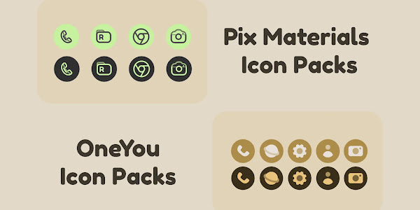 Icon Packs: Pix Material and OneYou (Comparison, Description)