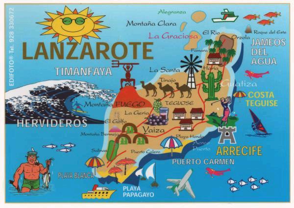 lanzaroten kartta Rannalle: Lanzarote lanzaroten kartta