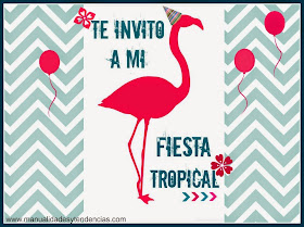 invitación fiesta tropical imprimible gratis