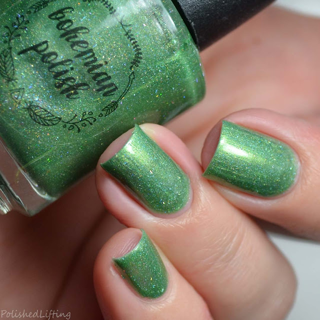 green holographic nail polish