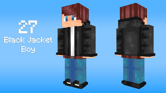 minecraft skins black jacket boy