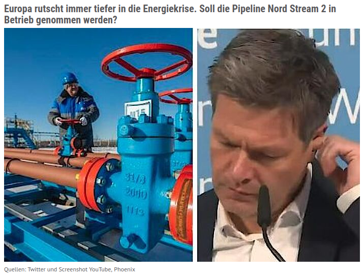 Umfrage: Europa rutscht immer tiefer in die Energiekrise. Soll die Pipeline Nord Stream 2 in Betrieb genommen werden?