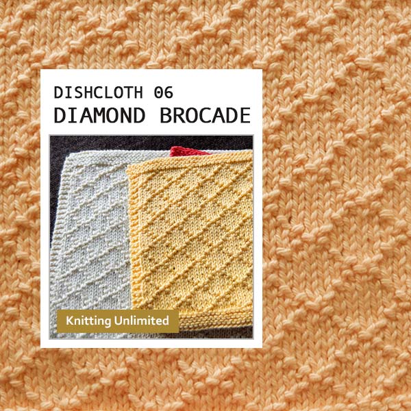 Diamond Brocade Dishcloth. Used Cotton Ice yarn.