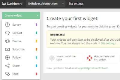 survey,contact,promo,subscribe,follow,share,chat widgets for blogger