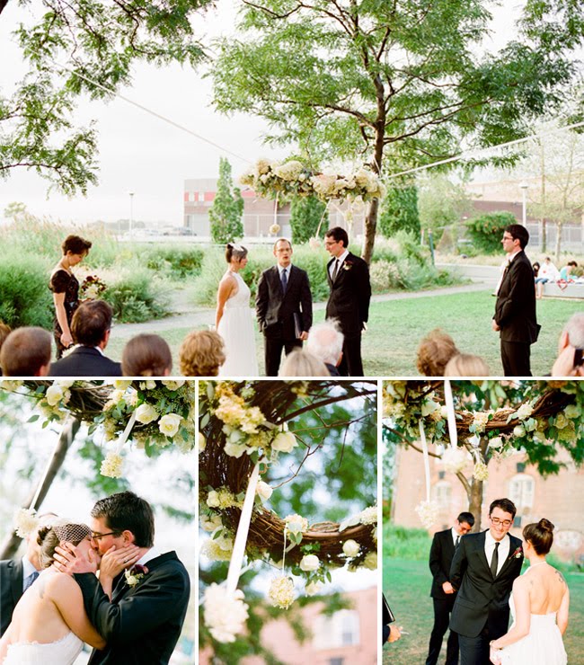 ceremony backdrop flowers on a string rope photos by Robert Sukrachand 