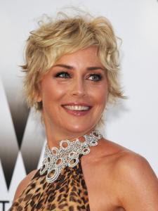 Sharon Stone Messy Pixie Hairstyle