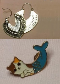 @sirlongpaw  GLOBAL boho pierced silver earrings & mercat pin