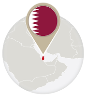 Qatari flag and map