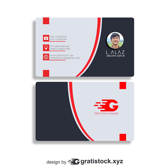 Free Download PSD Mockup OF Black-business-card-with-red-lines