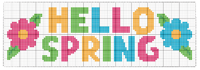 New "Hello Spring" free cross stitch pattern