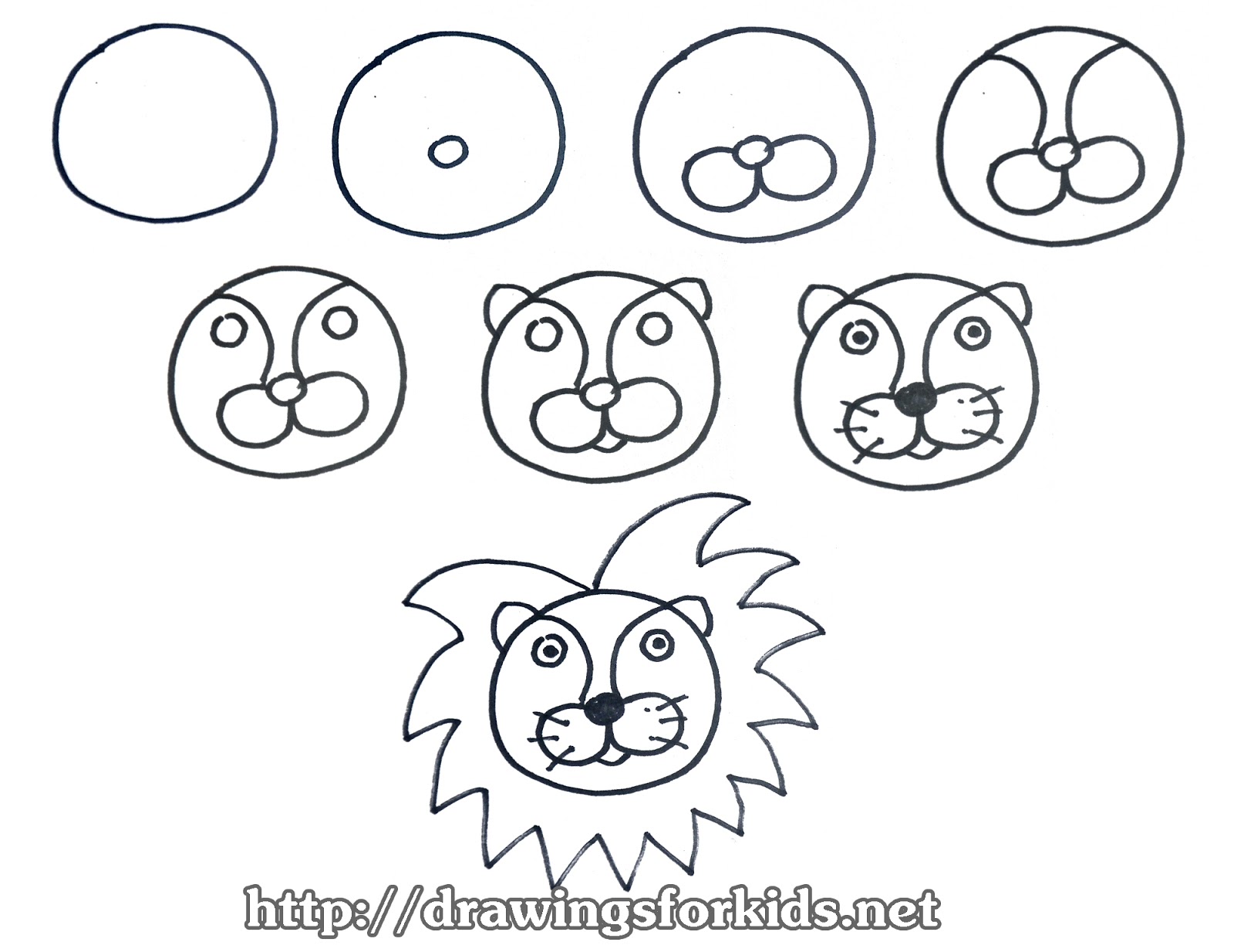 How To Draw A Lion Face Step By Step Easy For Kids / How To Draw A Lion