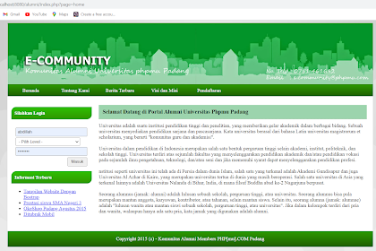 Aplikasi Website Komunitas Alumni Gratis Siap Digunakan