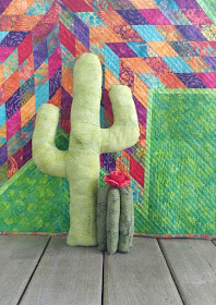 Colorful Southwest cactus pillows made with Island Batik fabrics