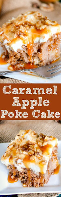 Caramel Apple Poke Cake (easy cake mix recipe)