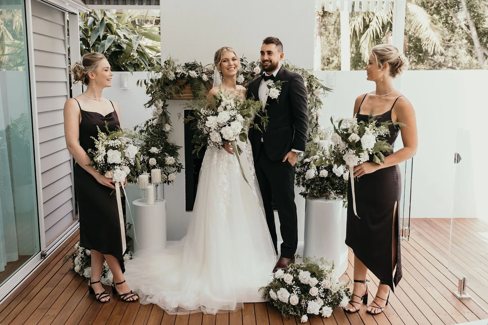 white floral wedding inspiration brisbane weddings october falls photography