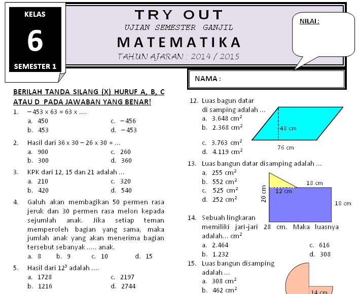 Berikut ini penulis sajikan Soal LatihanYang saya Susun Untuk Pengunjung   Download Soal UKK Matematika Kelas 2 Semester Genap  Rief Awa Blog :Download Kumpulan Soal