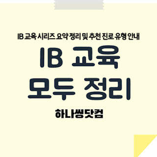 IB 교육 시리즈 요약 정리 및 추천 진로 유형 안내