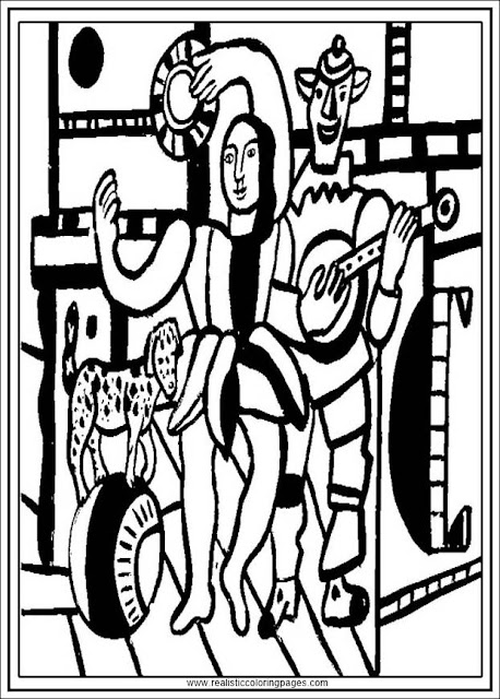 dancer the dog fernand Leger adults coloring pages printable
