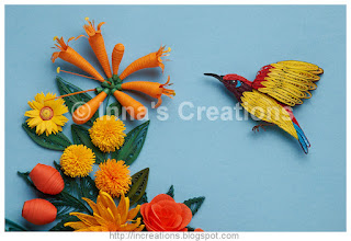 Quilled sunbird and flowers